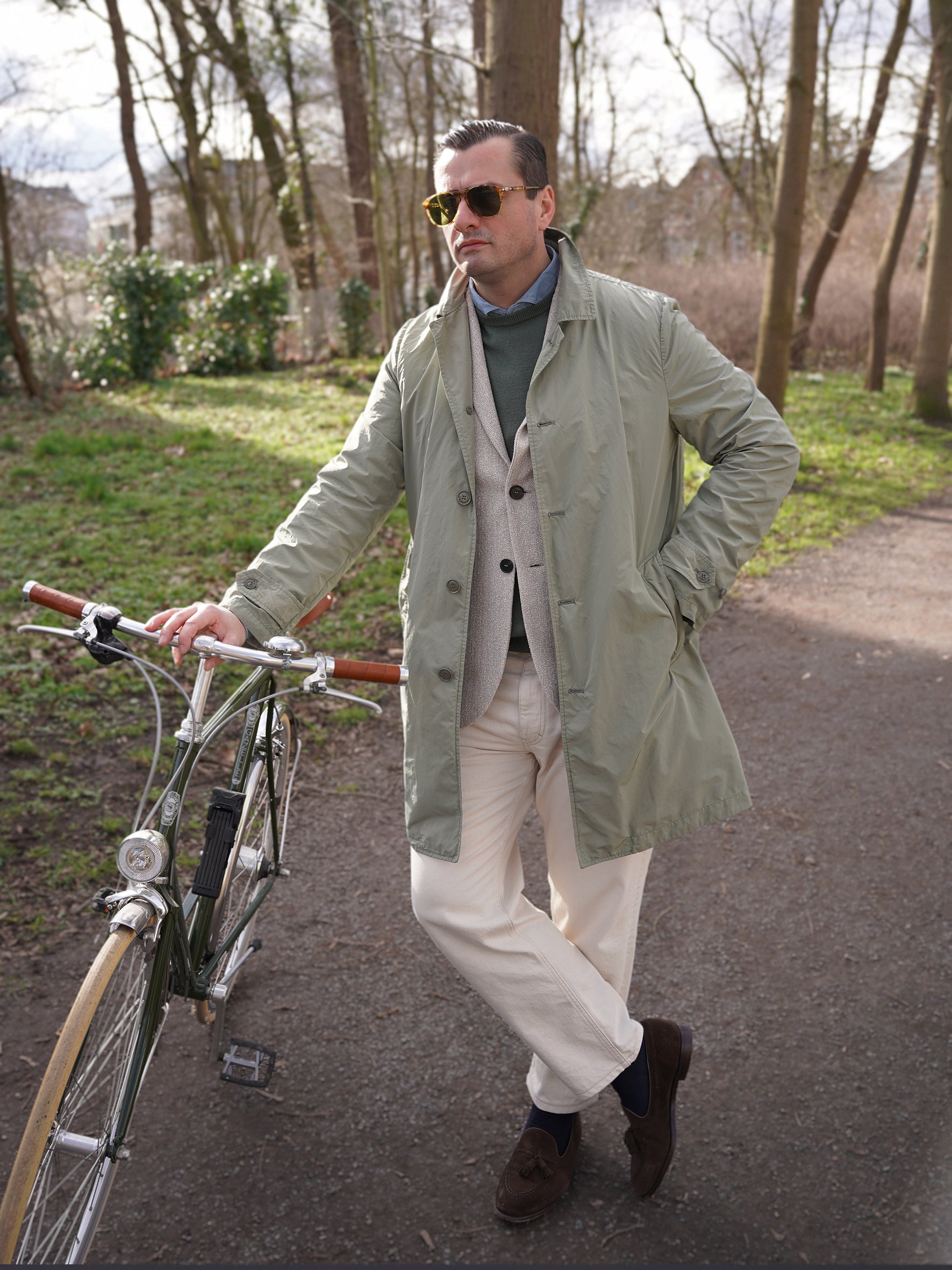 Sage-colored coat